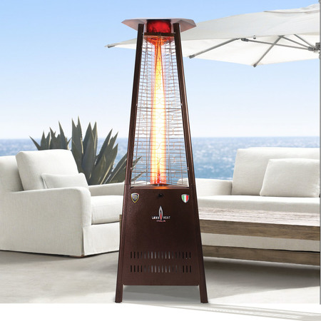 Lava Heat Italia The Capri 72" Triangle Glass Tube Outdoor Heater AL6MPB